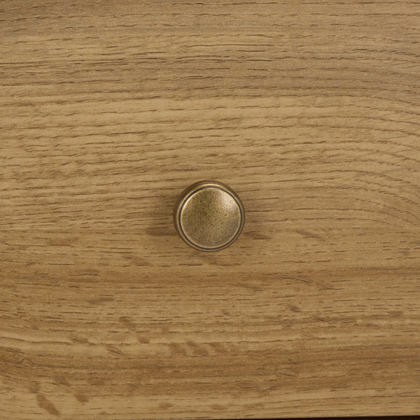 Safavieh Adrin 3 Drawer Sideboard/Media Stand In Walnut - Elegant Storage Solution For Modern Living Spaces Oak ,Brass Pb ,Mdf Med3105c-2bx