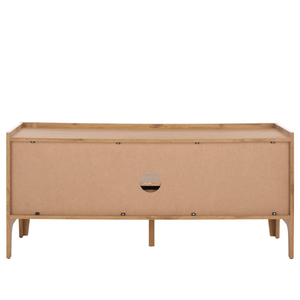 Safavieh Equit 2 Door 1 Drawer Sideboard - Stylish Oak Media Stand With Brass Accents For Modern Homes Oak ,Brass Pb ,Mdf Med3106a