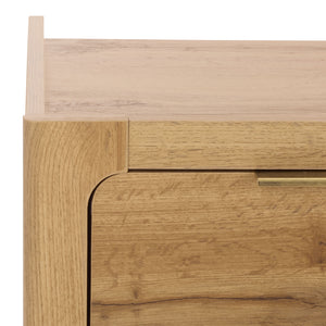 Safavieh Equit 2 Door 1 Drawer Sideboard - Stylish Oak Media Stand With Brass Accents For Modern Homes Oak ,Brass Pb ,Mdf Med3106a