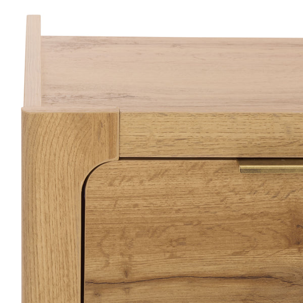 Safavieh Equit 2 Door 1 Drawer Sideboard - Stylish Oak Media Stand With Brass Accents For Modern Homes Oak ,Brass Pb ,Mdf Med3106a