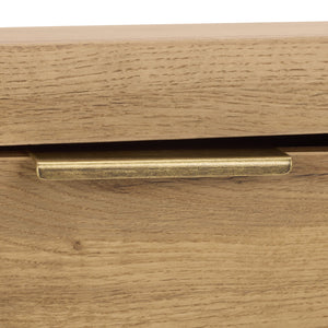 Safavieh Equit 2 Door 1 Drawer Sideboard - Stylish Oak Media Stand With Brass Accents For Modern Homes Oak ,Brass Pb ,Mdf Med3106a