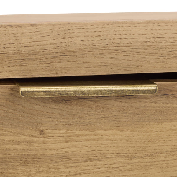 Safavieh Equit 2 Door 1 Drawer Sideboard - Stylish Oak Media Stand With Brass Accents For Modern Homes Oak ,Brass Pb ,Mdf Med3106a