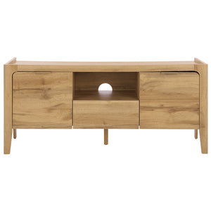 Safavieh Equit 2 Door 1 Drawer Sideboard - Stylish Oak Media Stand With Brass Accents For Modern Homes Oak ,Brass Pb ,Mdf Med3106a