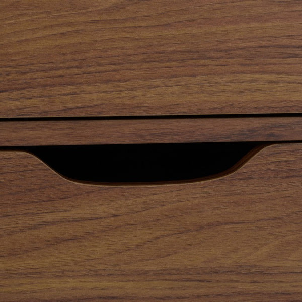 Safavieh Ilyum Walnut Tambour Door Sideboard with Drawers for Mid-Century Modern Living MED3109A-2BX