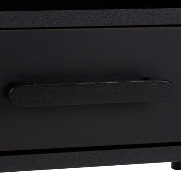 Safavieh Etka 2 Drawer Tambour Door Media Stand - Stylish Storage Solution For Modern Living Room Decor Black MED3112A