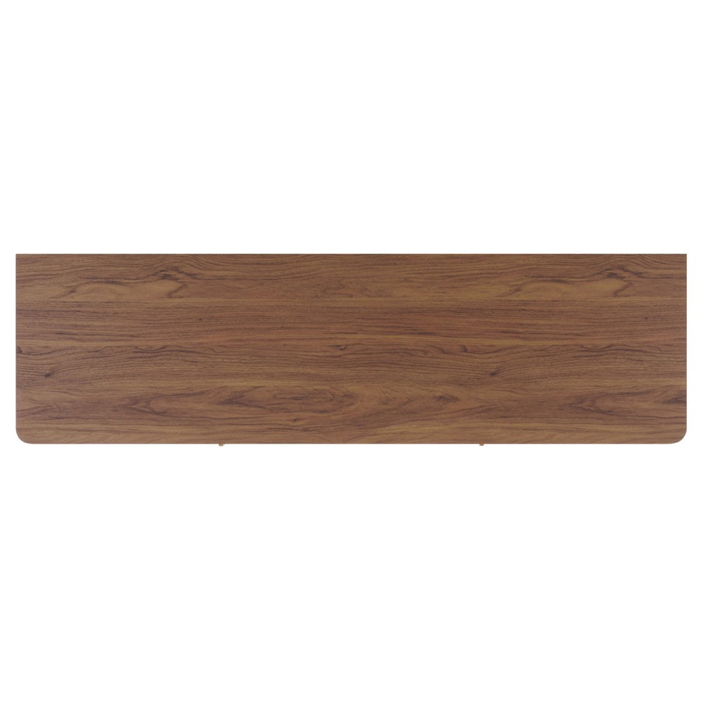 Safavieh Ders Walnut-Finish 2-Shelf Sideboard With Rattan Accents – Stylish Media Stand For Any Space MED3114A