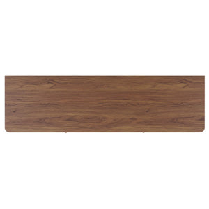 Safavieh Ders Walnut-Finish 2-Shelf Sideboard With Rattan Accents – Stylish Media Stand For Any Space MED3114A