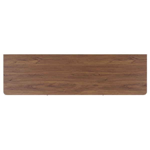 Safavieh Ders Walnut-Finish 2-Shelf Sideboard With Rattan Accents – Stylish Media Stand For Any Space MED3114A