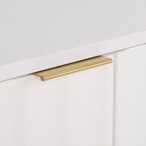 Safavieh Hilsa Three Door Sideboard White Gold Finish Modern Storage for Dining Living Room MED3116A-2BX