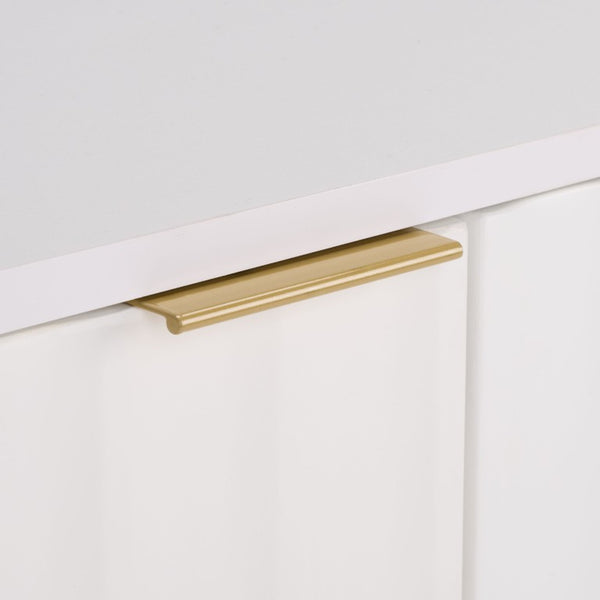 Safavieh Hilsa Three Door Sideboard White Gold Finish Modern Storage for Dining Living Room MED3116A-2BX