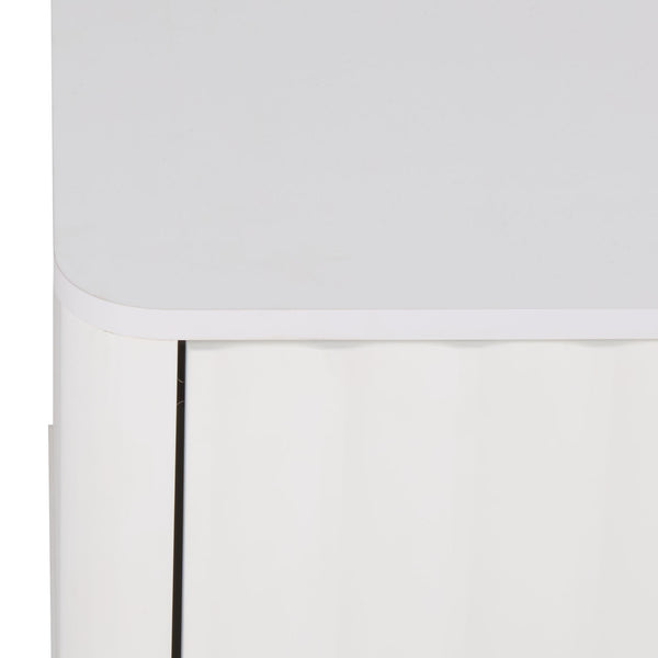 Hilsa Mid-Century Sideboard And Tv Stand With Three Doors, Two Shelves, Sleek Metal Trim, 65" Tv Support
