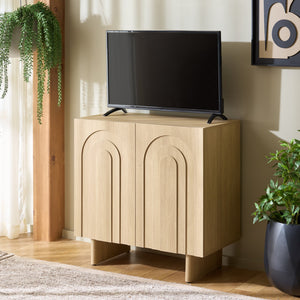 Simi Compact Sideboard Tv Stand With Ample Storage For Small Spaces — Durable Wood-Tone Veneer Design