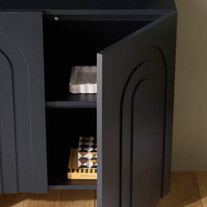 Simi Compact Sideboard Tv Stand With Ample Storage For Small Spaces — Durable Wood-Tone Veneer Design