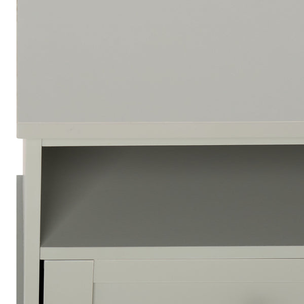 Shafa Modern Sideboard Tv Stand For Up To 55" Tvs, Sleek Light Grey Finish, Cable Management, Sturdy Storage