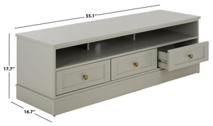 Shafa Modern Sideboard Tv Stand For Up To 55" Tvs, Sleek Light Grey Finish, Cable Management, Sturdy Storage