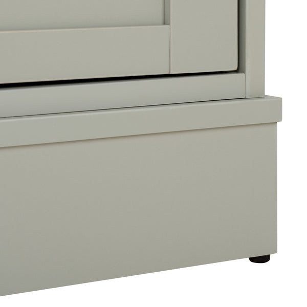 Shafa Modern Sideboard Tv Stand For Up To 55" Tvs, Sleek Light Grey Finish, Cable Management, Sturdy Storage