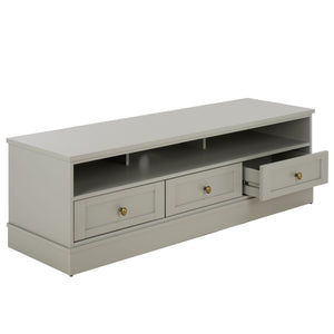 Shafa Modern Sideboard Tv Stand For Up To 55" Tvs, Sleek Light Grey Finish, Cable Management, Sturdy Storage