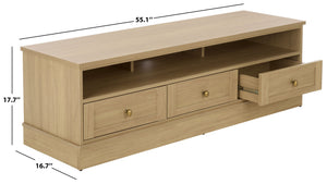 Shafa Modern Sideboard Tv Stand For Up To 55" Tvs, Sleek Light Grey Finish, Cable Management, Sturdy Storage