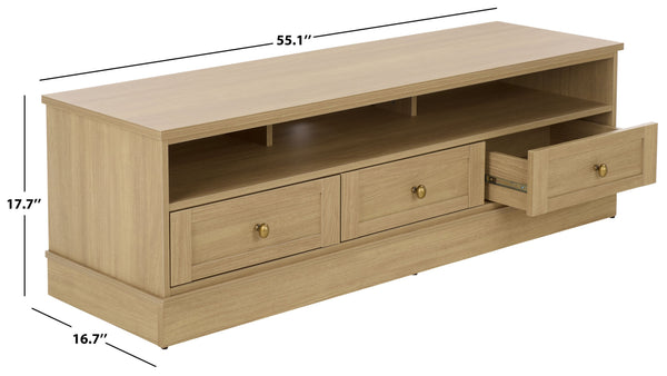Shafa Modern Sideboard Tv Stand For Up To 55" Tvs, Sleek Light Grey Finish, Cable Management, Sturdy Storage