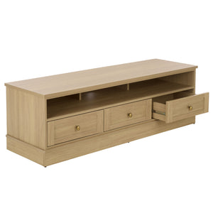 Shafa Modern Sideboard Tv Stand For Up To 55" Tvs, Sleek Light Grey Finish, Cable Management, Sturdy Storage