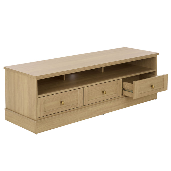 Shafa Modern Sideboard Tv Stand For Up To 55" Tvs, Sleek Light Grey Finish, Cable Management, Sturdy Storage