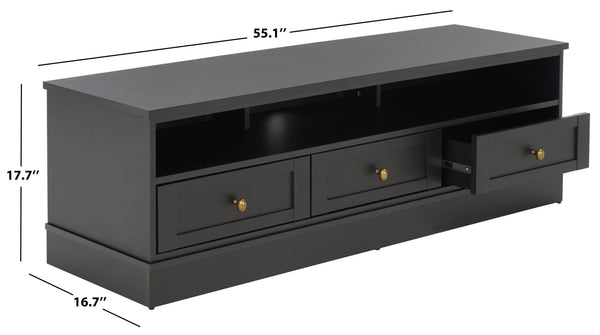 Shafa Modern Sideboard Tv Stand For Up To 55" Tvs, Sleek Light Grey Finish, Cable Management, Sturdy Storage