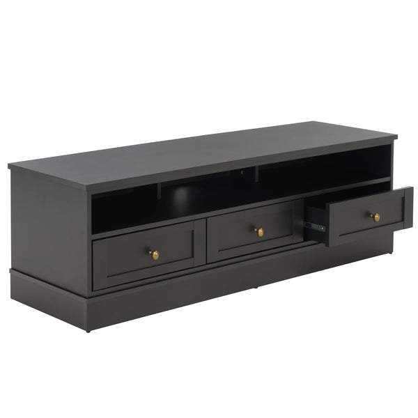 Shafa Modern Sideboard Tv Stand For Up To 55" Tvs, Sleek Light Grey Finish, Cable Management, Sturdy Storage