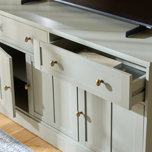 Safavieh Shafa Low Profile Media Console Sideboard in Light Grey for Modern Living Rooms MED3124A-2BX