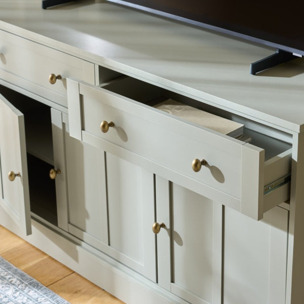 Safavieh Shafa Low Profile Media Console Sideboard in Light Grey for Modern Living Rooms MED3124A-2BX