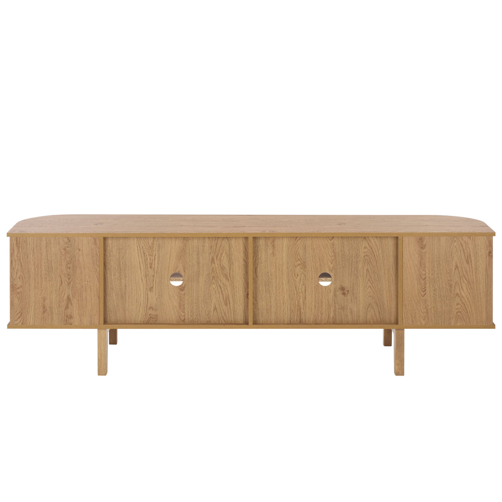 Tomori 70.9" Tv Stand With Spacious Top, Two Concealed Drawers, Scratch-Resistant Wood-Look Finish