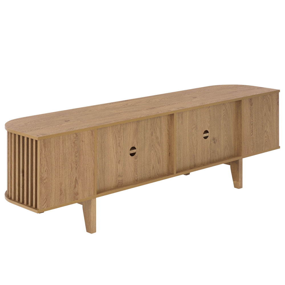 Tomori 70.9" Tv Stand With Spacious Top, Two Concealed Drawers, Scratch-Resistant Wood-Look Finish