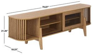 Tomori 70.9" Tv Stand With Spacious Top, Two Concealed Drawers, Scratch-Resistant Wood-Look Finish
