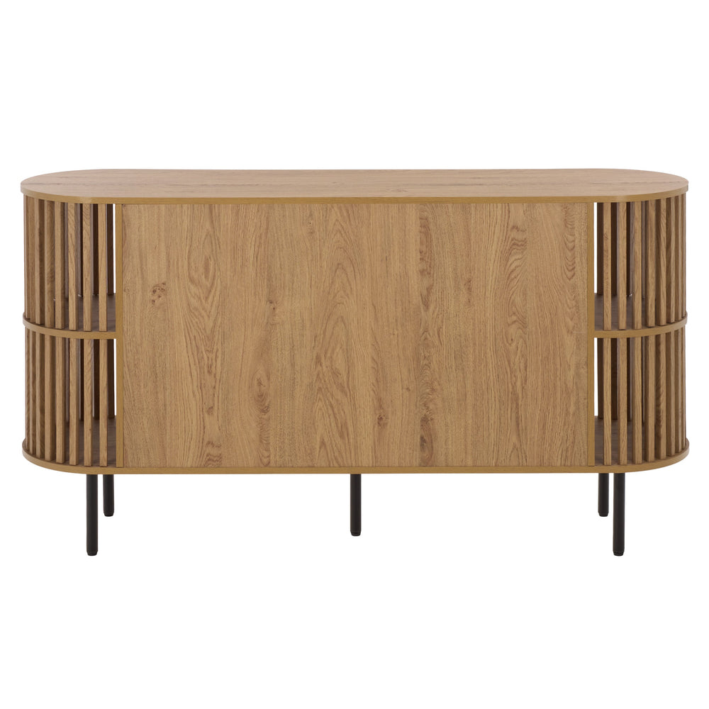 Kiyoshi Modern 2-Door 58.3" Sideboard With Concealed Shelving, Durable Laminate Finish, Low-Profile Elegance