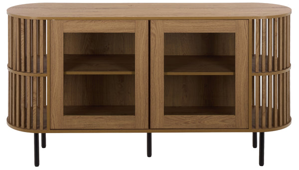 Kiyoshi Modern 2-Door 58.3" Sideboard With Concealed Shelving, Durable Laminate Finish, Low-Profile Elegance