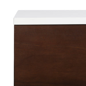 Safavieh Genevieve Media Stand - Mid-Century Modern Design With Glamorous Gold Legs For Stylish Living Rooms Walnut / White MED5000A