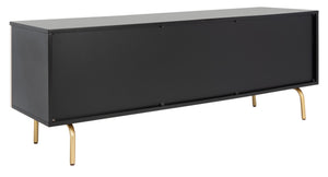 Safavieh Genevieve Media Stand - Mid-Century Modern Design With Glamorous Gold Legs For Stylish Living Rooms Black / White Washed MED5000B