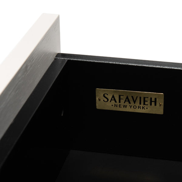 Safavieh Genevieve Media Stand - Mid-Century Modern Design With Glamorous Gold Legs For Stylish Living Rooms Black / White Washed MED5000B