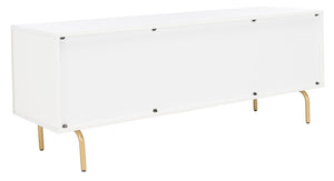 Safavieh Genevieve Media Stand - Mid-Century Modern Design With Glamorous Gold Legs For Stylish Living Rooms White / White Washed MED5000C