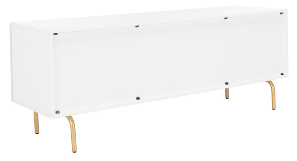Safavieh Genevieve Media Stand - Mid-Century Modern Design With Glamorous Gold Legs For Stylish Living Rooms White / White Washed MED5000C