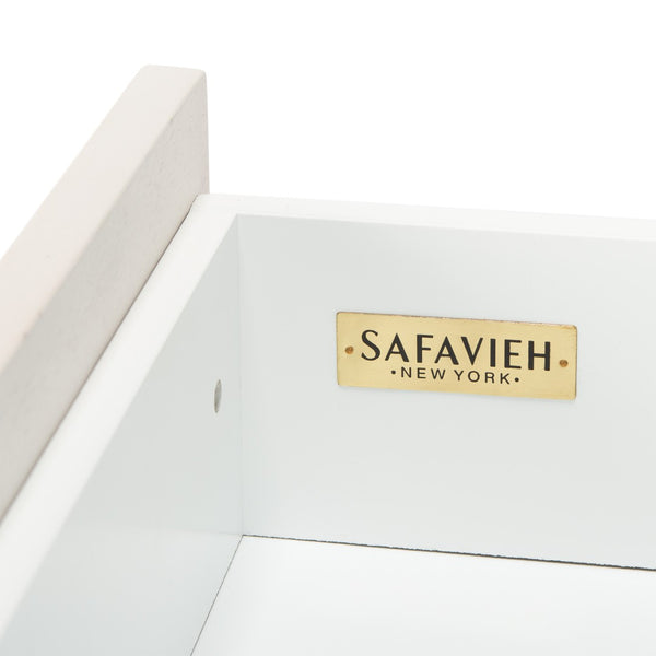 Safavieh Genevieve Media Stand - Mid-Century Modern Design With Glamorous Gold Legs For Stylish Living Rooms White / White Washed MED5000C