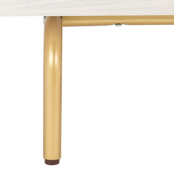 Safavieh Genevieve Media Stand - Mid-Century Modern Design With Glamorous Gold Legs For Stylish Living Rooms White / White Washed MED5000C