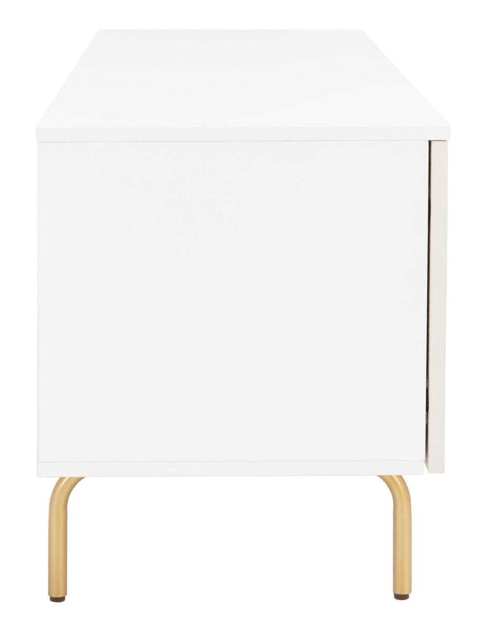 Safavieh Genevieve Media Stand - Mid-Century Modern Design With Glamorous Gold Legs For Stylish Living Rooms White / White Washed MED5000C