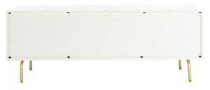 Safavieh Genevieve Media Stand - Mid-Century Modern Design With Glamorous Gold Legs For Stylish Living Rooms Cream / White Washed MED5000D
