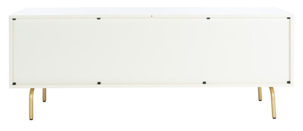 Safavieh Genevieve Media Stand - Mid-Century Modern Design With Glamorous Gold Legs For Stylish Living Rooms Cream / White Washed MED5000D