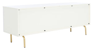 Safavieh Genevieve Media Stand - Mid-Century Modern Design With Glamorous Gold Legs For Stylish Living Rooms Cream / White Washed MED5000D