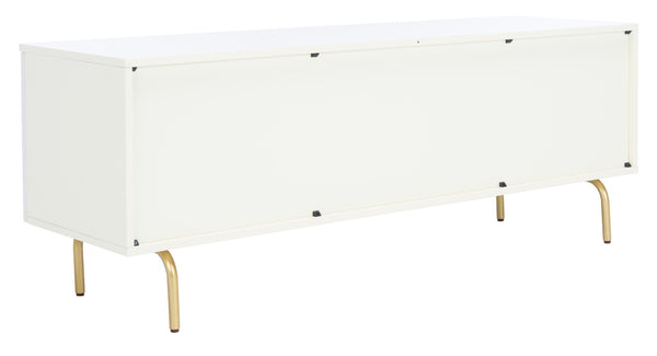 Safavieh Genevieve Media Stand - Mid-Century Modern Design With Glamorous Gold Legs For Stylish Living Rooms Cream / White Washed MED5000D