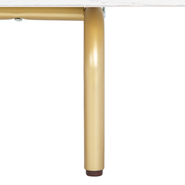 Safavieh Genevieve Media Stand - Mid-Century Modern Design With Glamorous Gold Legs For Stylish Living Rooms Cream / White Washed MED5000D