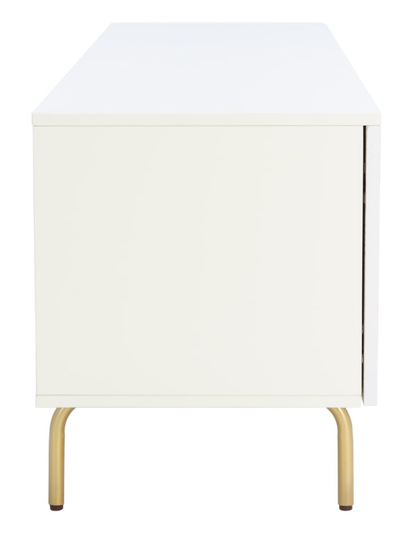 Safavieh Genevieve Media Stand - Mid-Century Modern Design With Glamorous Gold Legs For Stylish Living Rooms Cream / White Washed MED5000D