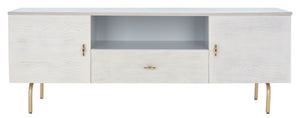 Safavieh Genevieve Media Stand - Mid-Century Modern Design With Glamorous Gold Legs For Stylish Living Rooms Grey / White Washed MED5000E