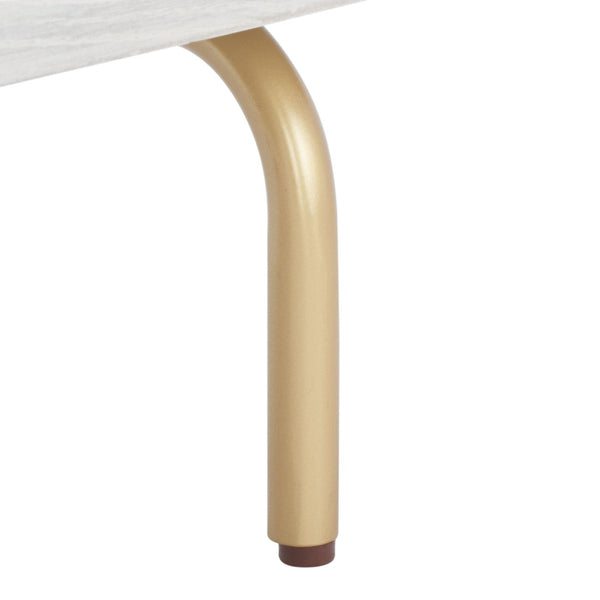 Safavieh Genevieve Media Stand - Mid-Century Modern Design With Glamorous Gold Legs For Stylish Living Rooms Grey / White Washed MED5000E